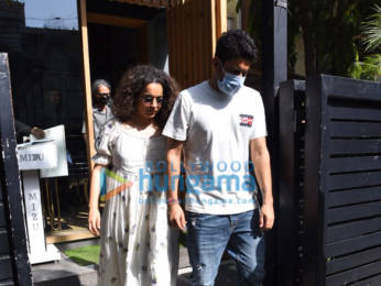 Photos: Kangana Ranaut and her brother Akshit Ranaut snapped at a restaurant in Bandra