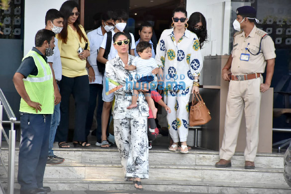 Photos: Kareena Kapoor Khan with her kids Taimur and Jeh and Karisma Kapoor with her son and daughter spotted at Kalina airport as they return from their vacation Photos: Kareena Kapoor Khan with her kids Taimur and Jeh and Karisma Kapoor with her son and daughter spotted at Kalina airport as they return from their vacation