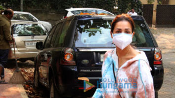 Photos: Malaika Arora steps out in tie-dye sweatshirt to take her dog for a walk on a Monday morning in Khar