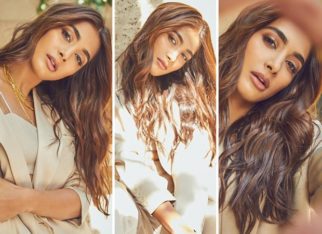 Radhe Shyam star Pooja Hegde is spilling the sass in beige monotone pantsuit worth Rs.12,980 and Rs. 1.43 lakh Louis Vuitton bag