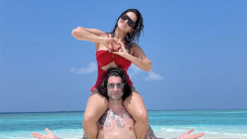 Sunny Leone dons maroon swimsuit as she sits on husband Daniel Weber’s shoulder to capture perfect moment in Maldives