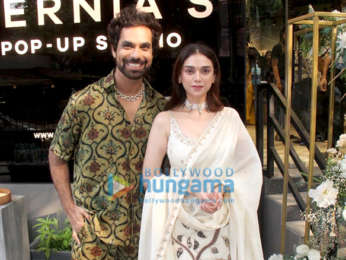 Photos: Aditi Rao Hydari snapped at the unveiling of Punit Balana's spring collection at a store in Bandra