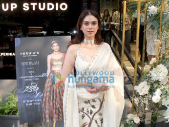 Photos: Aditi Rao Hydari snapped at the unveiling of Punit Balana's spring collection at a store in Bandra