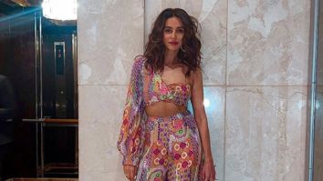 Shibani Dandekar sets comfy fashion summer goals in multi-coloured Payal Singhal chiffon crop top and flared pants worth Rs. 49,000