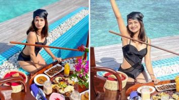 Avneet Kaur looks bewitching in black cut-out swimsuit having breakfast in a Maldives pool