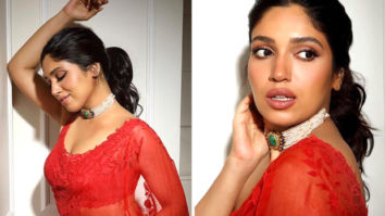Bhumi Pednekar goes all glam in red organza saree for Raksha Bandhan trailer launch in Delhi