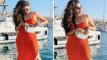 Keerthy Suresh’s stellar holiday wardrobe includes a Kimberly orange dress and Zara high top shoes