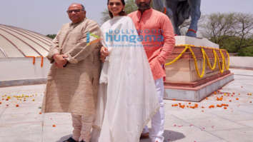 Photos: Akshay Kumar, Manushi Chhillar, and Dr. Chandraprakash Dwivedi snapped promoting the film Samrat Prithviraj at Rai Pithora Fort in Delhi