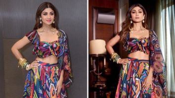 Shilpa Shetty is a absolute diva in Saaksha & Kinni multi-coloured abstract lehenga worth Rs. 41,000