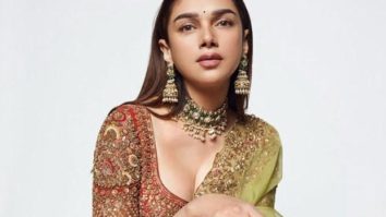 Aditi Rao Hydari looks resplendent in Shyamal & Bhumika’s heavily embellished bridal lehenga set