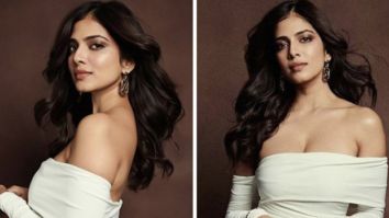 Malavika Mohanan looks scintillating in white bardot ruched midi dress worth Rs. 5,298 at a party for Russo Brothers