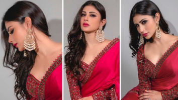 Mouni Roy looks gorgeous in red satin saree worth Rs. 45,500 in latest photo shoot