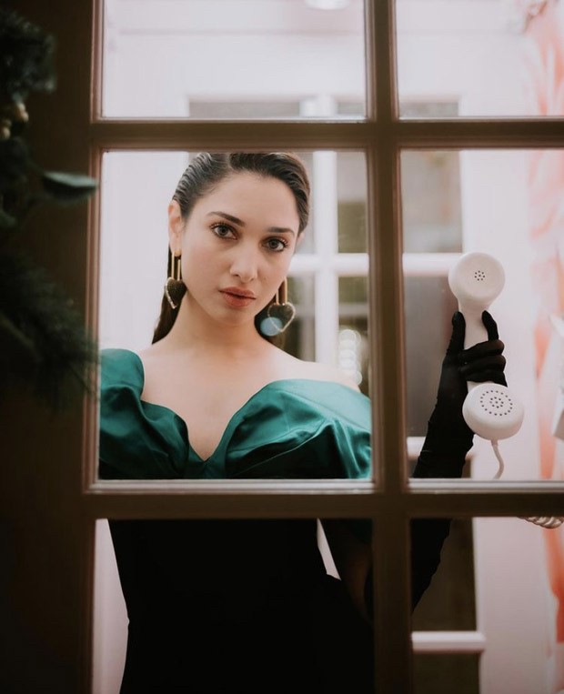 Tamannaah Bhatia makes Indian Film Festival of Melbourne a glamorous affair in black & green off-shoulder midi dress worth Rs. 1 Lakh 