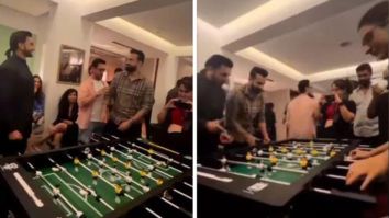 Ranveer Singh joins for a foosball game with Fatima Sana Shaikh at the after party of Laal Singh Chaddha premiere in Aamir Khan’s residence