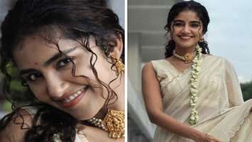 Anupama Parameswaran sends her best wishes for Onam dressed in a white and gold saree