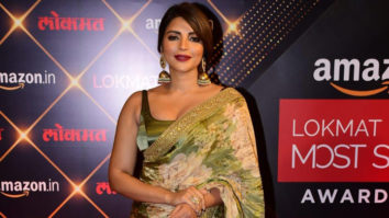 Shama Sikander looks beautiful decked up in green saree
