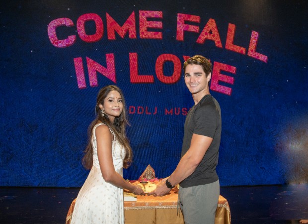 Shoba Narayan, Austin Colby and the entire cast of Aditya Chopra’s Broadway musical DDLJ – Come Fall In Love perform puja before the big opening night, see photos