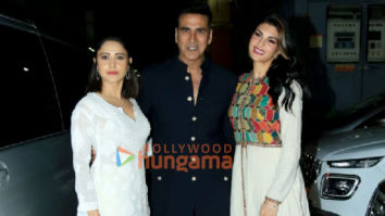 Photos: Akshay Kumar, Jacqueline Fernandez and Nushrratt Bharuccha snapped at a screening of Ram Setu at PVR Juhu