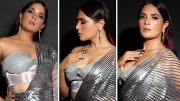 Richa Chadha is beauty personified in Amit Aggarwal’s metallic structured saree worth Rs. 1.10 Lakh at Ayushmann Khurrana’s Diwali bash