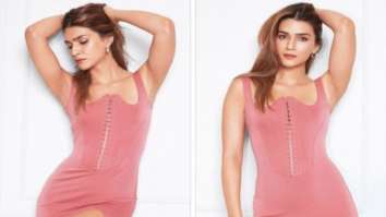 Kriti Sanon redefines seductiveness in a pink corset midi dress with a thigh-high slit that costs Rs. 5600 for Manish Malhotra’s birthday party