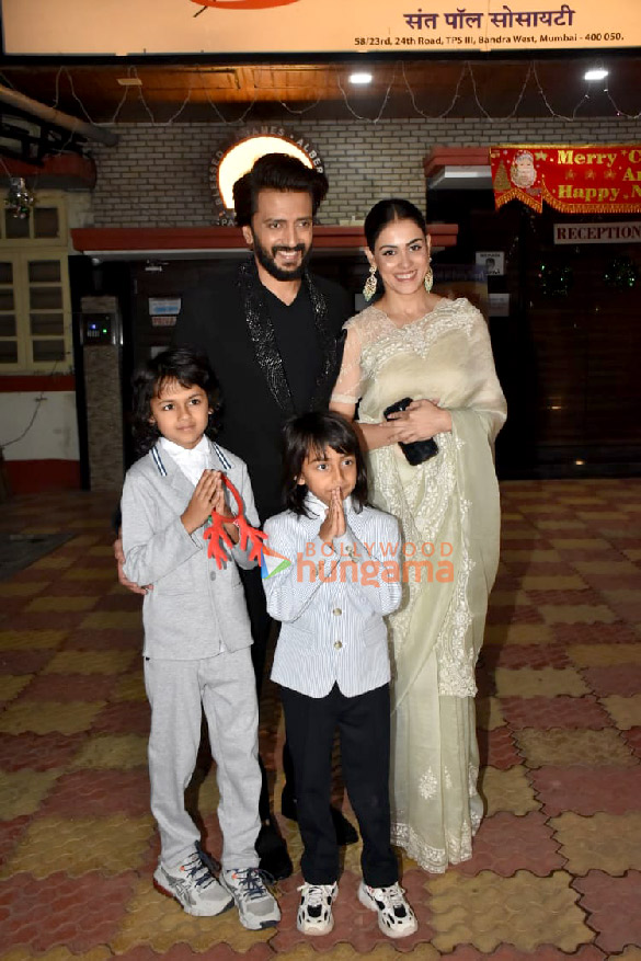 Photos: Riteish Deshmukh, Genelia D’Souza and their children snapped at Christmas celebration in Bandra Photos: Riteish Deshmukh, Genelia D’Souza and their children snapped at Christmas celebration in Bandra