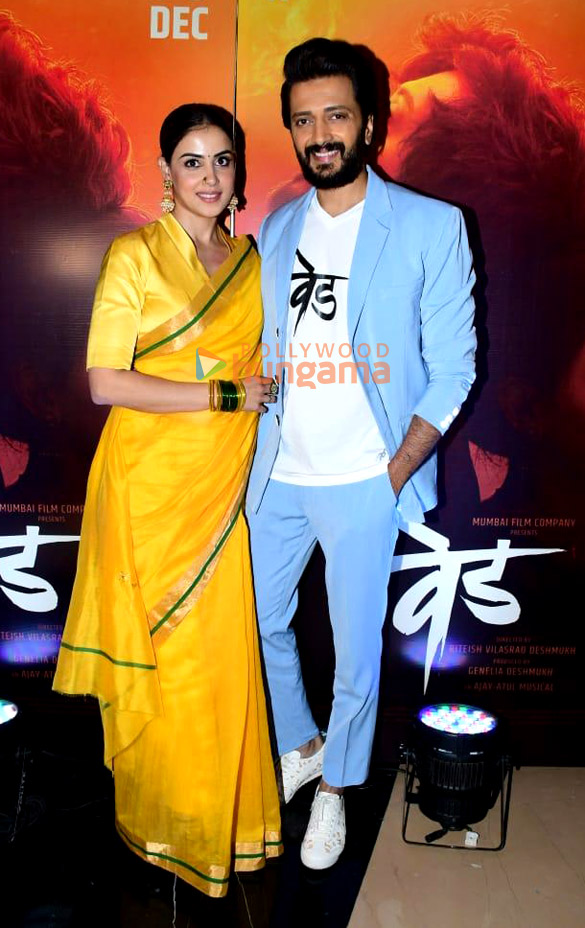 Photos: Riteish Deshmukh and Genelia D’Souza snapped attending the trailer launch of Ved Photos: Riteish Deshmukh and Genelia D’Souza snapped attending the trailer launch of Ved
