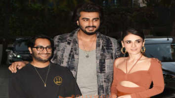 Photos: Arjun Kapoor, Radhika Madan and Aasmaan Bhardwaj snapped promoting their film Kuttey at T-Series office in Andheri