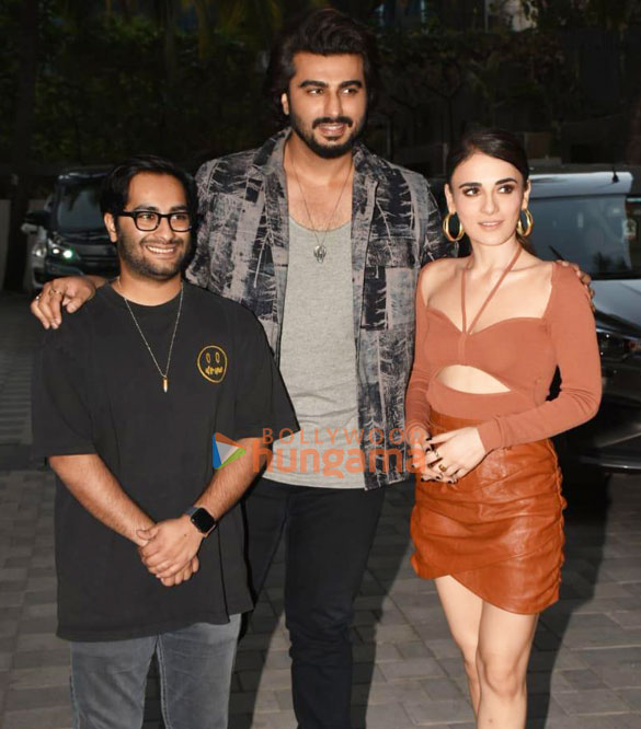 Photos: Arjun Kapoor, Radhika Madan and Aasmaan Bhardwaj snapped promoting their film Kuttey at T-Series office in Andheri