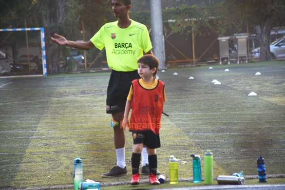 Photos: Taimur Ali Khan snapped at a football ground during practice