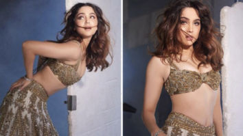 Sharvari Wagh plays the ultimate glam muse for Shantanu & Nikhil in scintillating ivory & gold lehenga