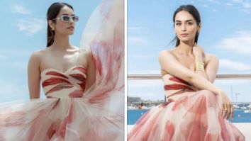 Cannes 2023: Manushi Chhillar blossoms in a red floral creation by Gauri and Nainika, setting Cannes ablaze