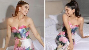 IIFA 2023: Sharvari Wagh blossoms like a barbie in strapless floral gown by Gauri and Nainika