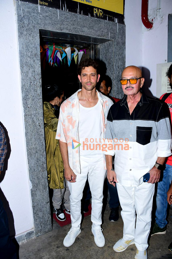 Photos: Hrithik Roshan and Rakesh Roshan snapped at PVR, Juhu Photos: Hrithik Roshan and Rakesh Roshan snapped at PVR, Juhu