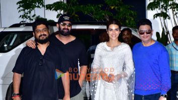 Photos: Prabhas, Kriti Sanon, Om Raut and Bhushan Kumar snapped at the Kalina airport