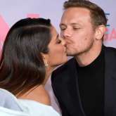 Priyanka Chopra Jonas shares a kiss with Love Again co-star Sam Heughan at the red carpet premiere of their rom-com; video goes viral