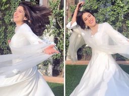 Sara Ali Khan celebrates the success of Zara Hatke Zara Bachke in her ethereal white anarkali kurta