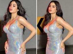 Janhvi Kapoor steals the spotlight in a mesmerizing holographic gown by Marc Bouwer, setting the Bawaal premiere aglow