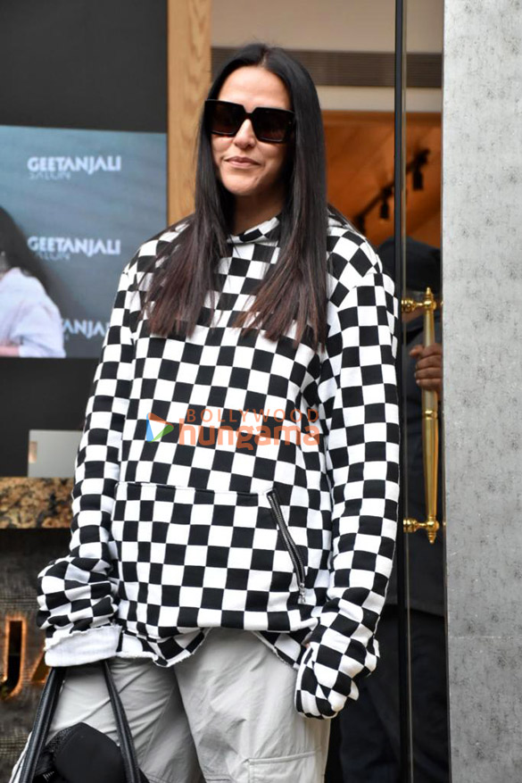Photos: Neha Dhupia snapped outside a salon in Bandra