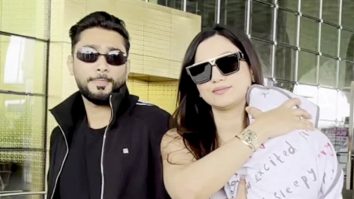 Gauahar Khan gets clicked at the airport with Zaid Darbar and baby Zehaan