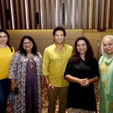 Master blaster Sachin Tendulkar hails Marathi film Baipan Bhari Deva as "touching story"; meets the cast