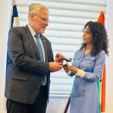 Kangana Ranaut visits the Israel embassy and meets Ambassador Naor Gilon, ahead of the Tejas release