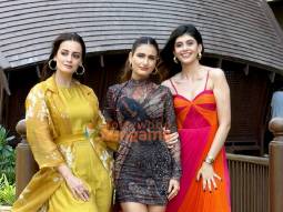 Photos: Sanjana Sanghi, Dia Mirza and Fatima Sana Shaikh snapped promoting Dhak Dhak at JW Marriott