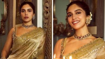 Bhumi Pednekar is a sight of sheer ethnic bliss in golden tissue saree