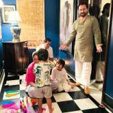 Diwali 2023: Kareena Kapoor Khan struggles with Taimur and Jeh's rangoli but Saif Ali Khan's expression takes the cake