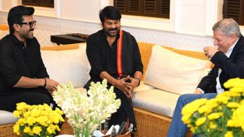 Chiranjeevi and Ram Charan meet Netflix CEO Ted Sarandos in Hyderabad