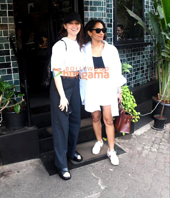 Photos: Tamannaah Bhatia, Masaba Gupta spotted outside a cafe in Bandra Photos: Tamannaah Bhatia, Masaba Gupta spotted outside a cafe in Bandra