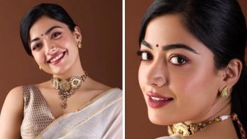 Rashmika Mandanna goes ethnic chic in ivory saree by Raw Mango for Animal promotions