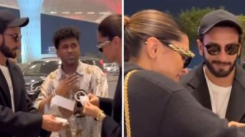 Deepika Padukone cuts a birthday cake with paparazzi at the Mumbai airport; Ranveer Singh’s loving look melts hearts, watch
