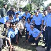 Fighter duo Hrithik Roshan and Anil Kapoor strike a pose with IAF officers at Pune Air Force Station, see photos