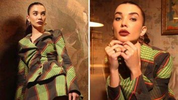 Amy Jackson plays it chic in plaid skirt set for Crakk promotions